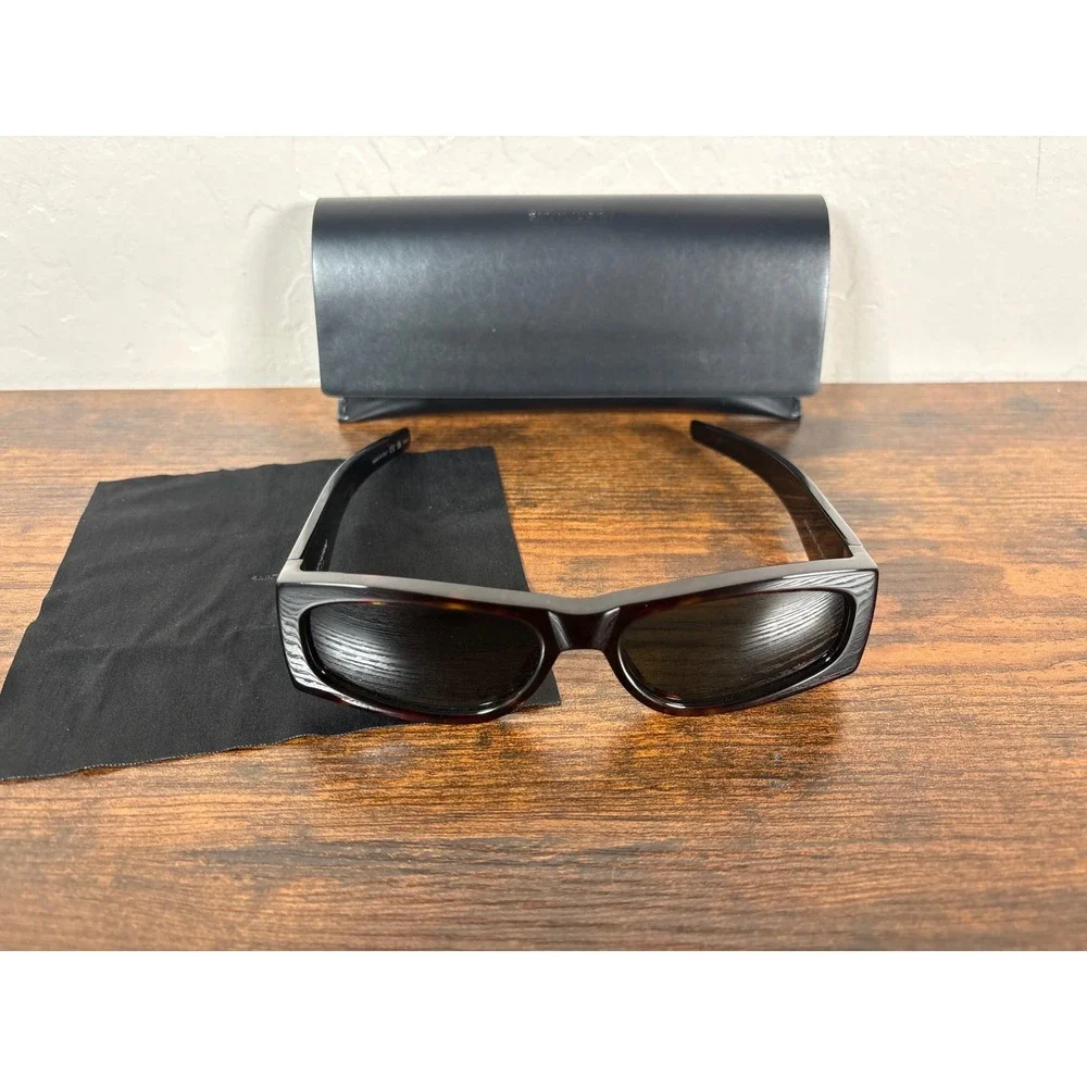 Saint Laurent SL M140 003 Havana Tortoise‎ Rectangular Sunglasses YSL Monogram